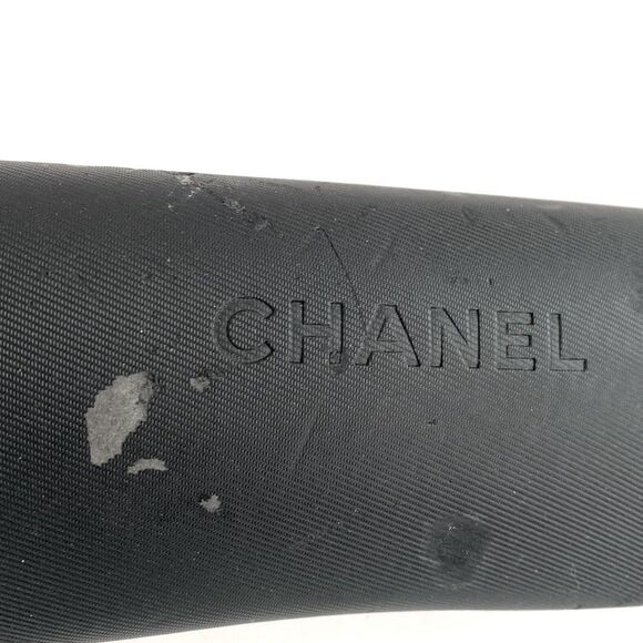 Vintage CHANEL Black Sunglasses Case & Cleaning Cloth Embossed Logos Collectible main image 9